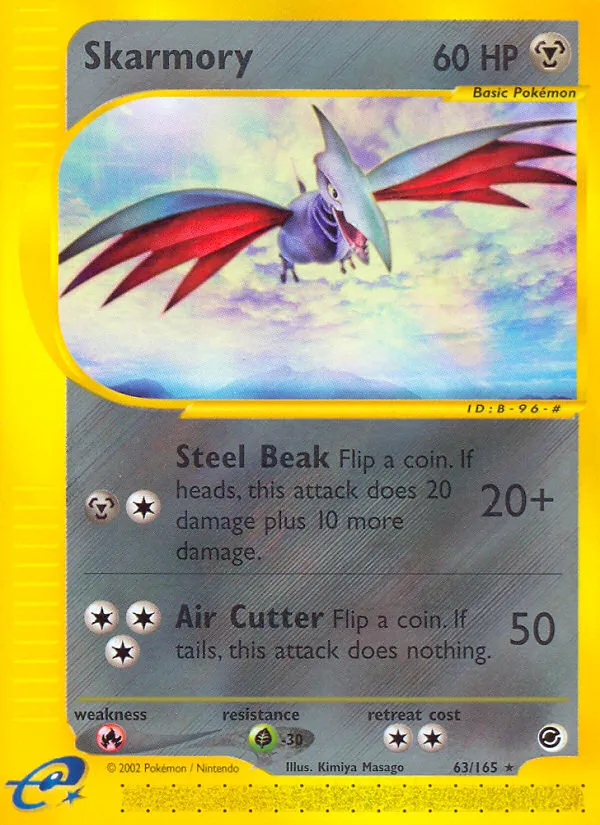 2002 Expedition Base Set Skarmory #027/165 Rare Holo card image