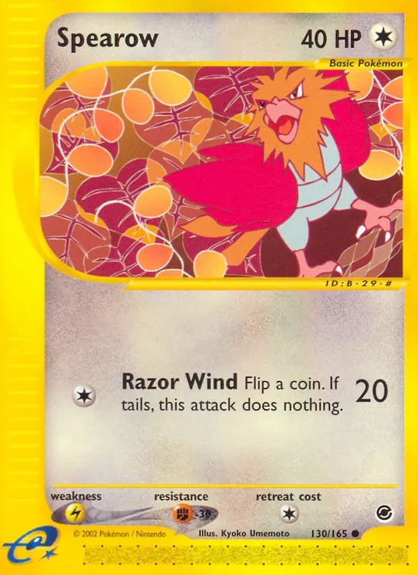 2002 Expedition Base Set Spearow Common #130/165 Common card image