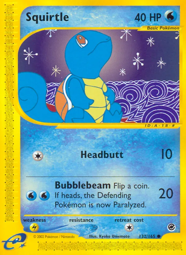 2002 Expedition Base Set Squirtle #132/165 Common card image