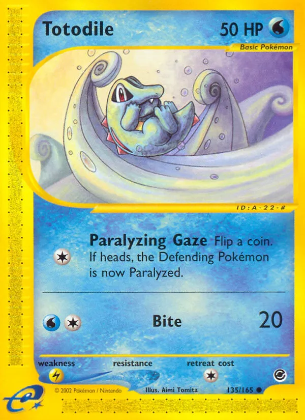 2002 Expedition Base Set Totodile Common #134/165 Common card image
