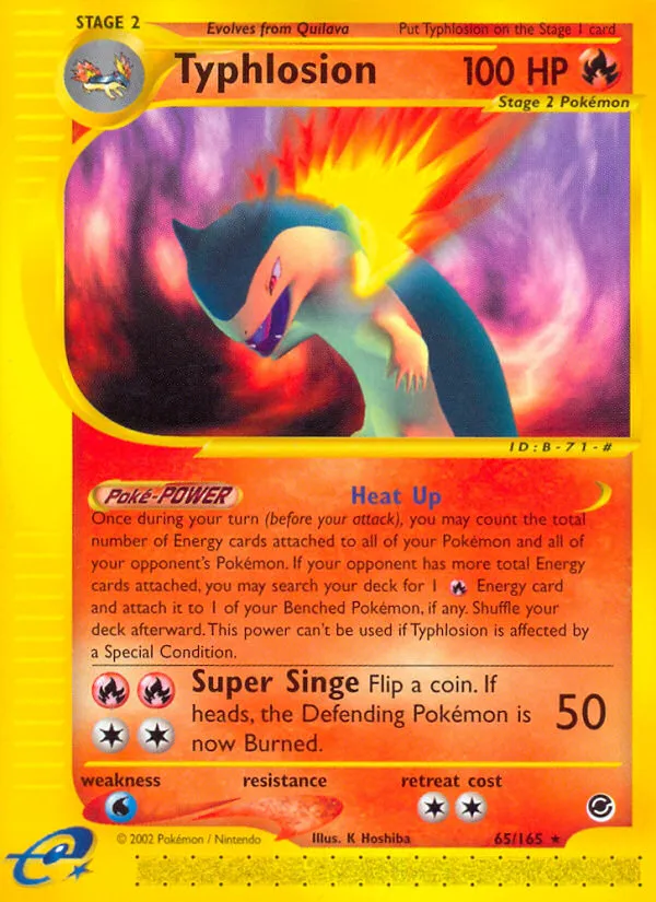 2002 Expedition Base Set Typhlosion #065/165 Rare card image