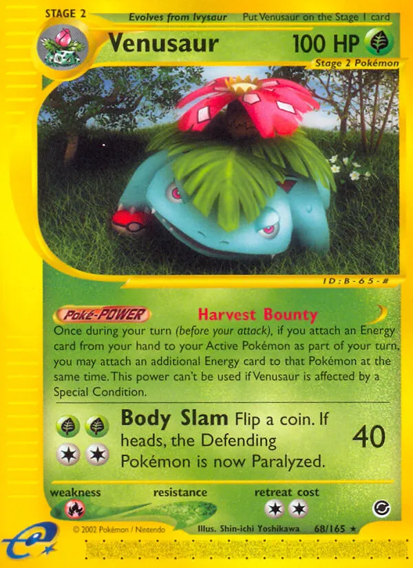 2002 Expedition Base Set Venusaur #068/165 Rare card image