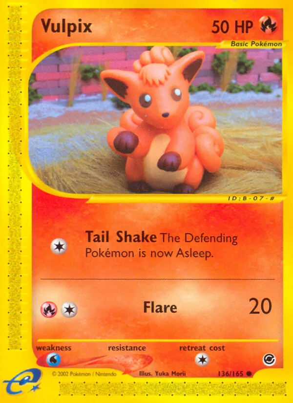 2002 Expedition Base Set Vulpix Common #136/165 Common card image