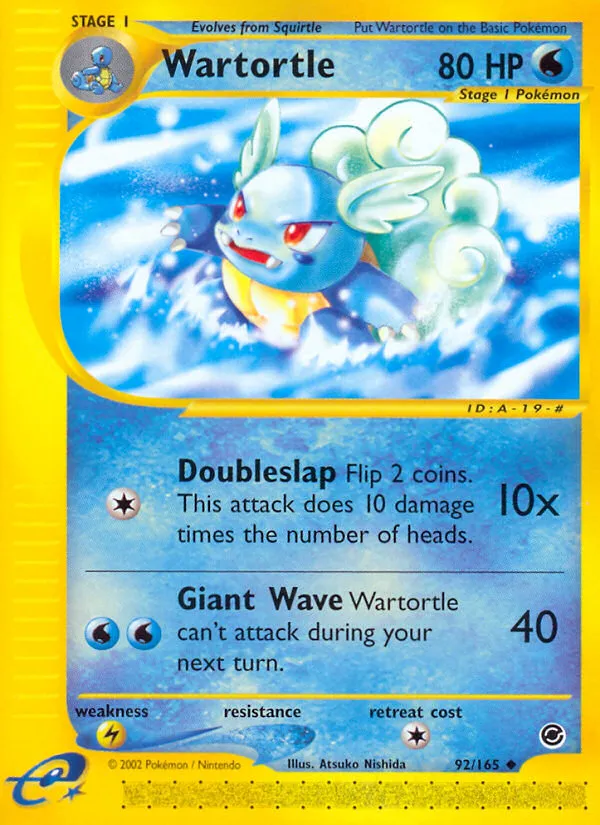 2002 Expedition Base Set Wartortle Uncommon #092/165 Uncommon card image