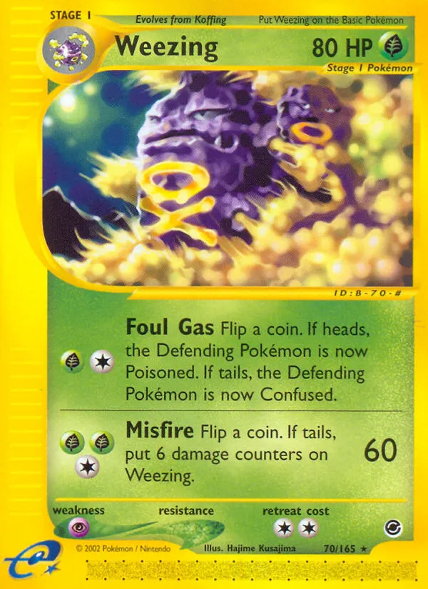 2002 Expedition Base Set Weezing #070/165 Rare card image