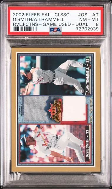 2002 Fleer Alan Trammell/Ozzie Smith Fall Classic Rival Factions Game Used-Dual #OS-AT card image