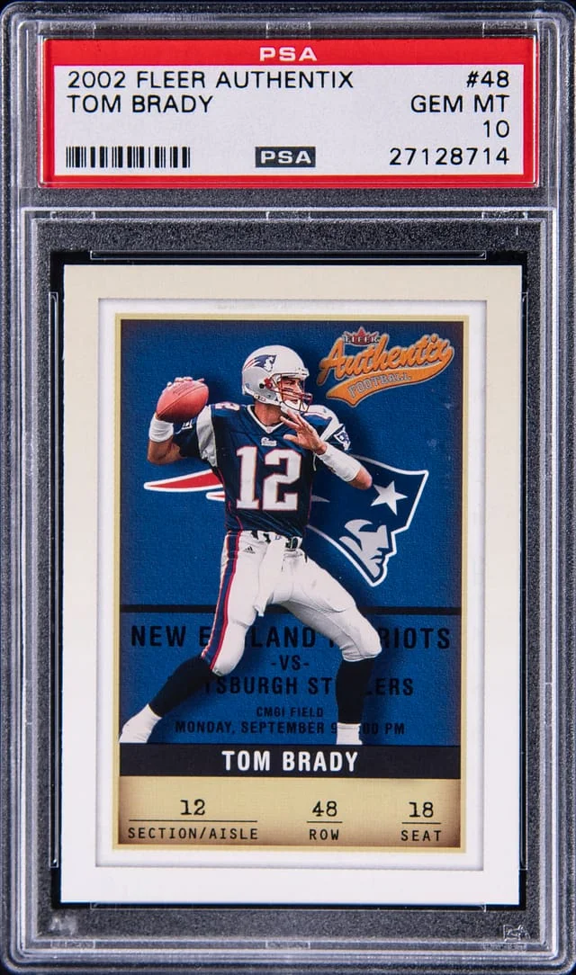 2002 Fleer Authentix Tom Brady #48 card image