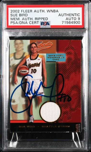 2002 Fleer Authentix WNBA Memorabilia Authentix Ripped Sue Bird #no-number card image