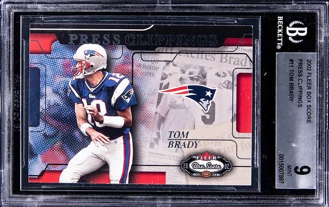 2002 Fleer Box Score Tom Brady Press Clippings #11 card image