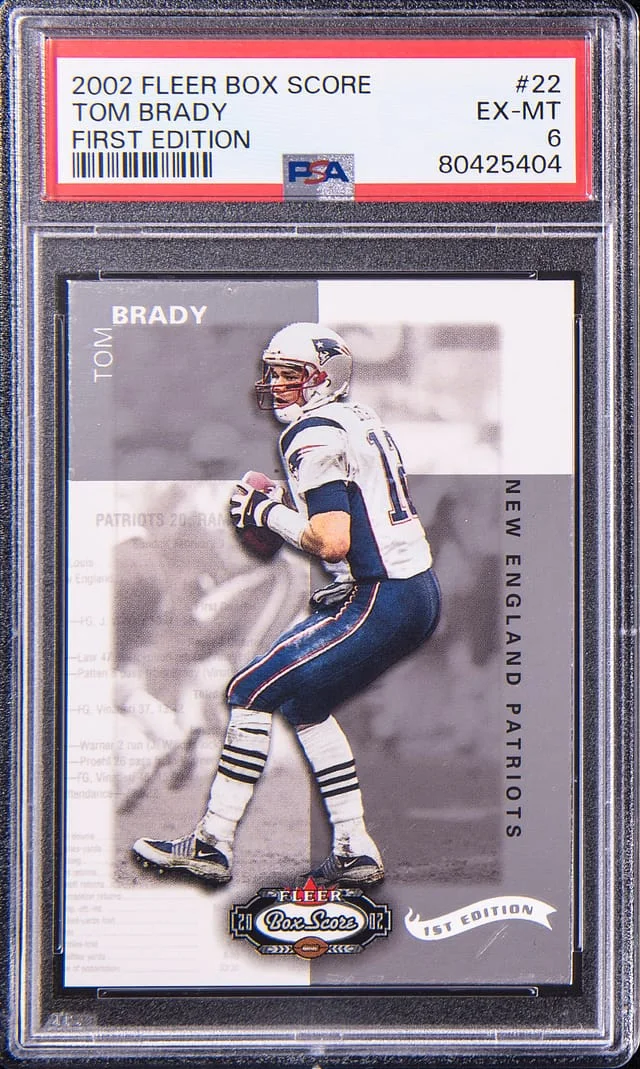 2002 Fleer Box Score Tom Brady First Edition #22 card image