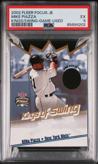 2002 Fleer Focus JE Kings Of Swing Mike Piazza Game-Used #no-number card image