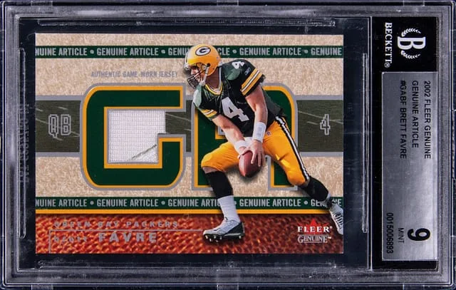 2002 Fleer Genuine Brett Favre Article #GA-BF card image