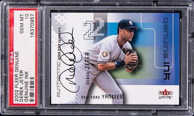 2002 Fleer Genuine Genuine Ink Derek Jeter #no-number card image