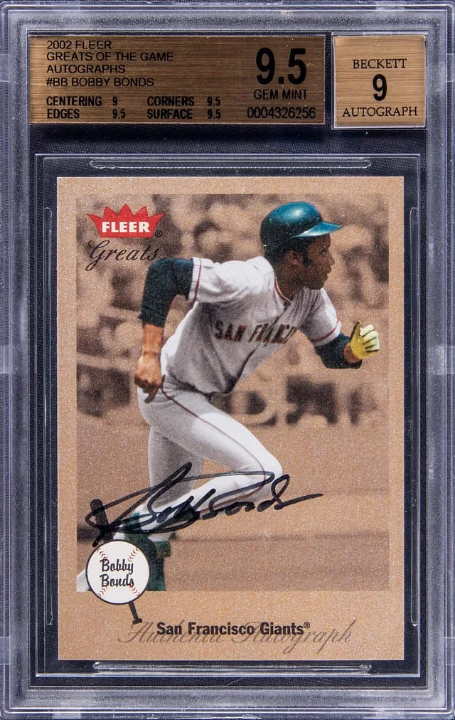 2002 Fleer Greats of the Game Bobby Bonds Autograph #BB card image
