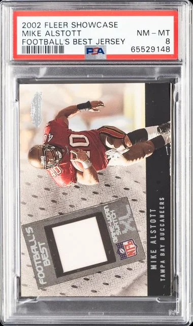 2002 Fleer Showcase Football's Best Jersey Mike Alstott Game-Used #no-number card image
