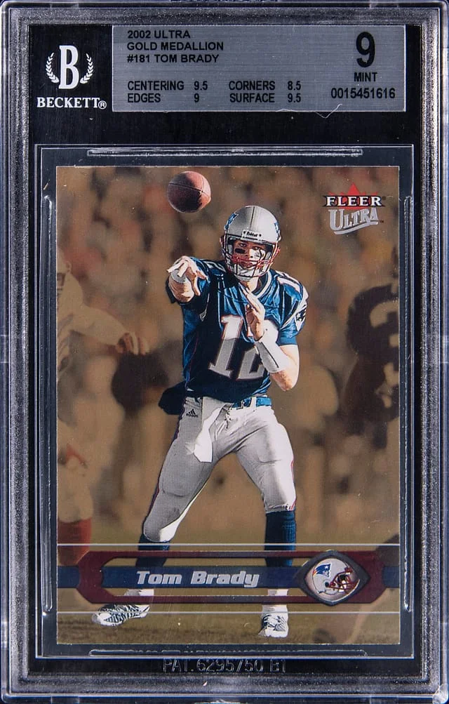 2002 Fleer Ultra Tom Brady Gold Medallion #181 card image