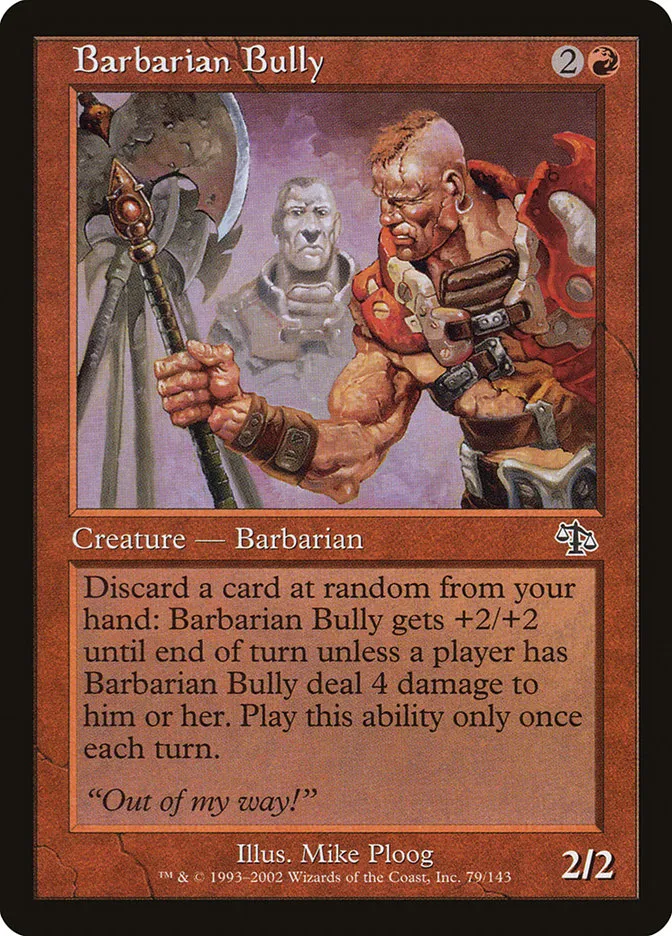2002 Judgment Barbarian Bully common #79 unlisted card image