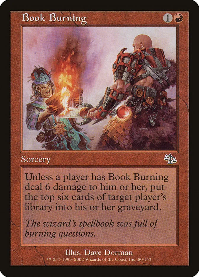 2002 Judgment Book Burning common #80 unlisted card image