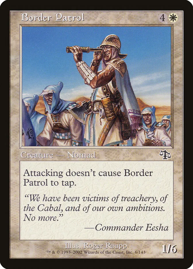 2002 Judgment Border Patrol common #6 unlisted card image
