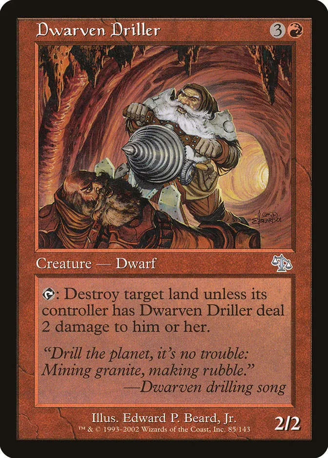 2002 Judgment Dwarven Driller uncommon #85 unlisted card image