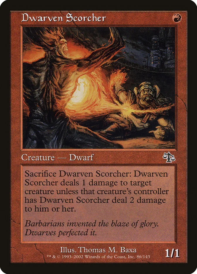 2002 Judgment Dwarven Scorcher common #86 unlisted card image