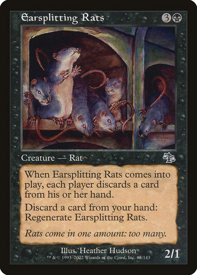 2002 Judgment Earsplitting Rats common #65 unlisted card image