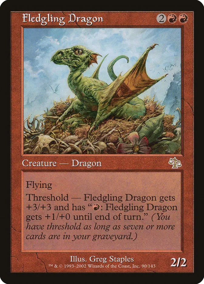 2002 Judgment Fledgling Dragon rare #90 unlisted card image