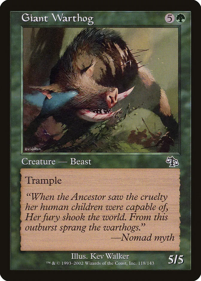 2002 Judgment Giant Warthog common #118 unlisted card image