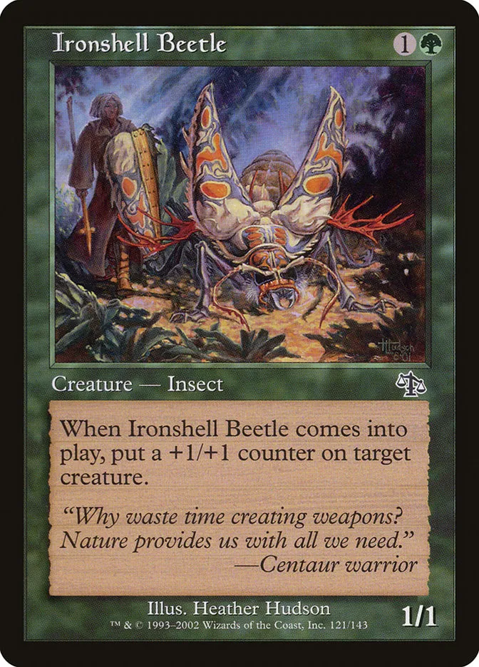 2002 Judgment Ironshell Beetle common #121 unlisted card image