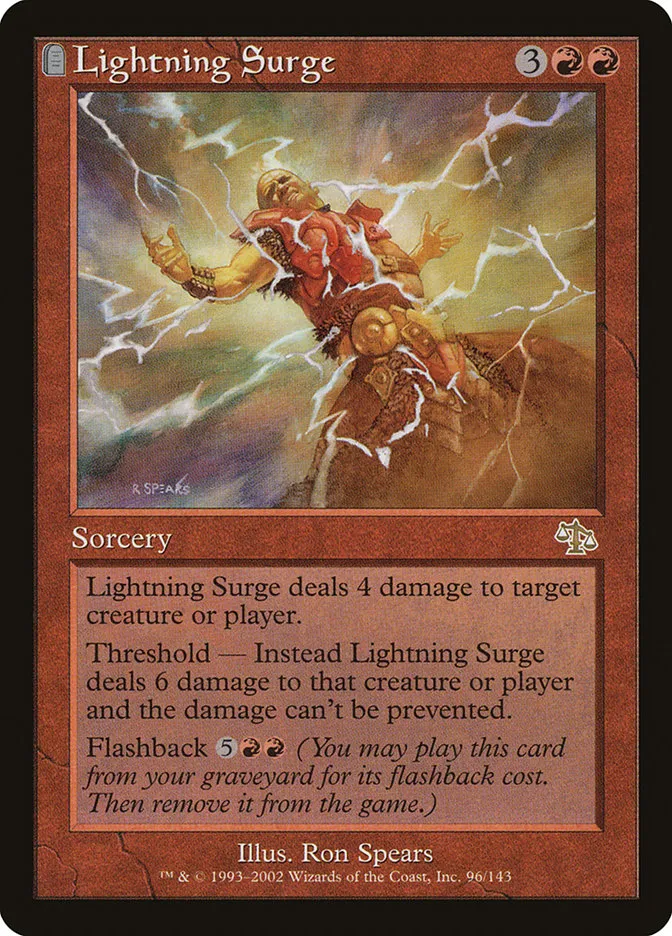 2002 Judgment Lightning Surge rare #96 unlisted card image