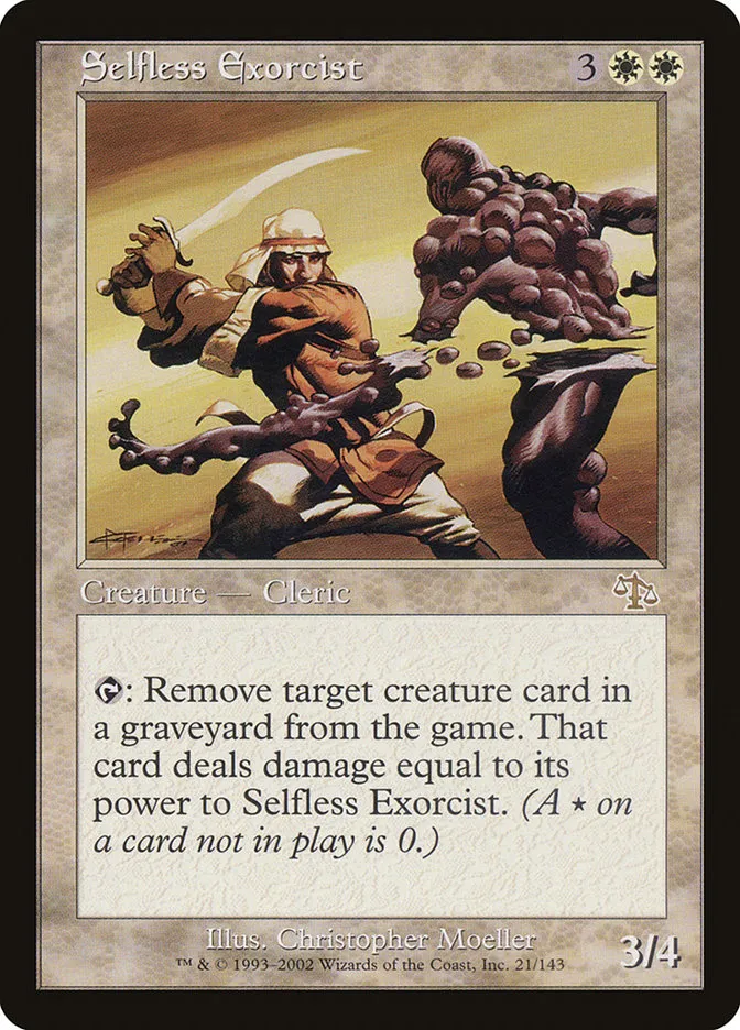 2002 Judgment Selfless Exorcist rare #21 unlisted card image