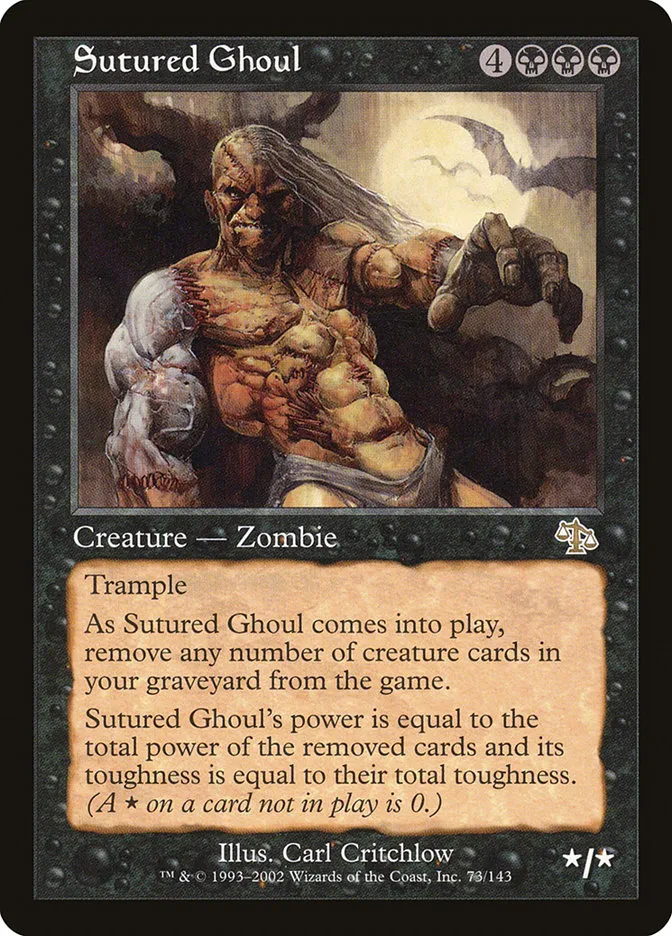2002 Judgment Sutured Ghoul rare #73 unlisted card image