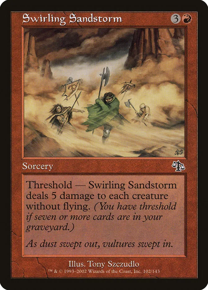 2002 Judgment Swirling Sandstorm common #102 unlisted card image