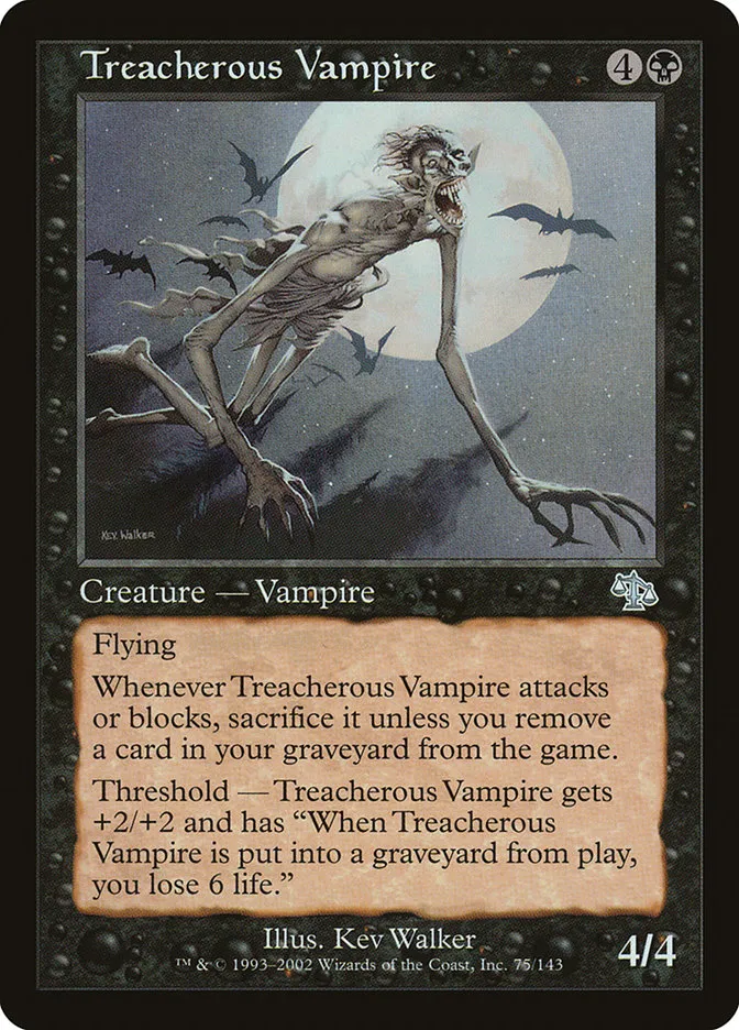 2002 Judgment Treacherous Vampire uncommon #75 unlisted card image