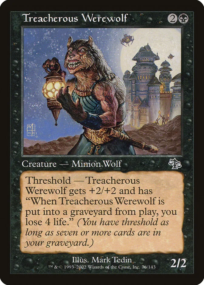 2002 Judgment Treacherous Werewolf common #76 unlisted card image