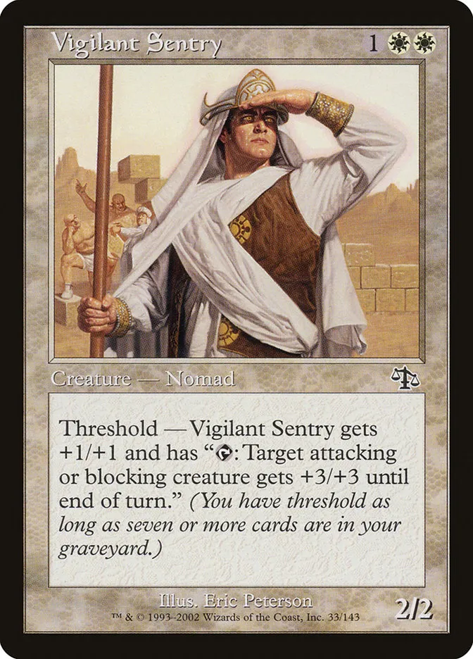 2002 Judgment Vigilant Sentry common #33 unlisted card image