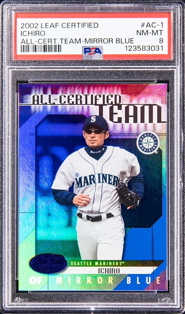2002 Leaf Certified Ichiro All Certified Team Mirror Blue #AC-1 card image