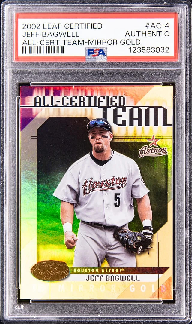 2002 Leaf Certified Jeff Bagwell All Certified Team Mirror Gold #AC-4 card image