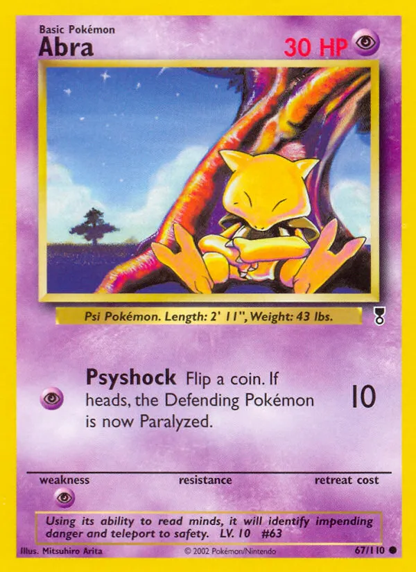 2002 Legendary Collection Abra Common #067/110 Common card image