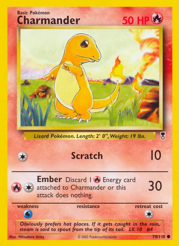 2002 Legendary Collection Charmander Common #070/110 Common card image