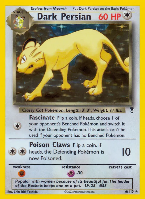 2002 Legendary Collection Dark Persian Rare Holo #006/110 Rare Holo card image