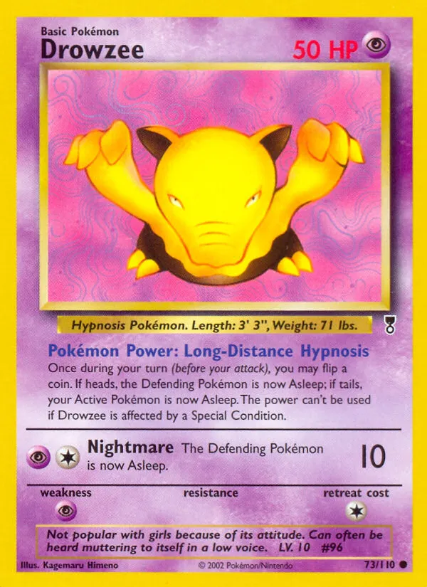 2002 Legendary Collection Drowzee Common #073/110 Common card image