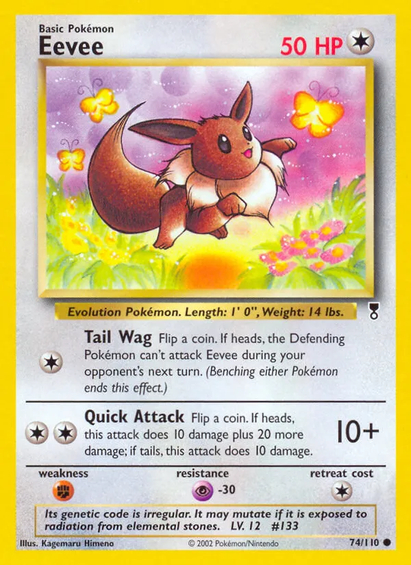 2002 Legendary Collection Eevee Common #074/110 Common card image