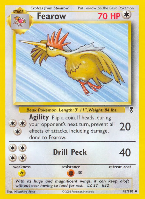 2002 Legendary Collection Fearow Uncommon #042/110 Uncommon card image