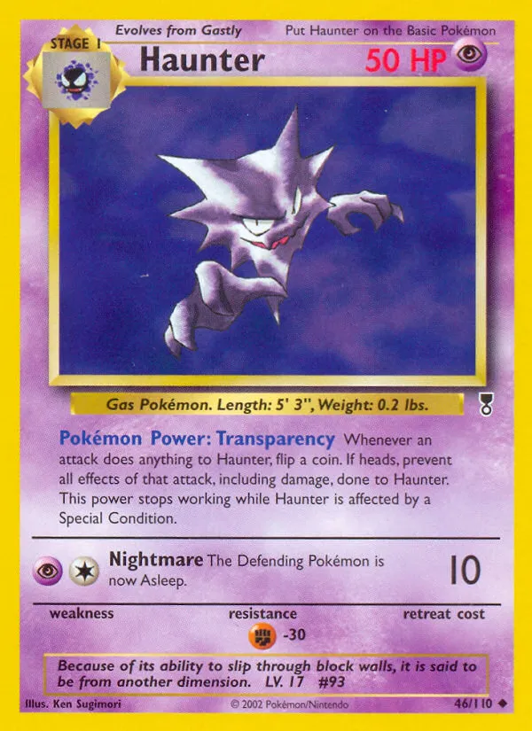 2002 Legendary Collection Haunter #046/110 Uncommon card image