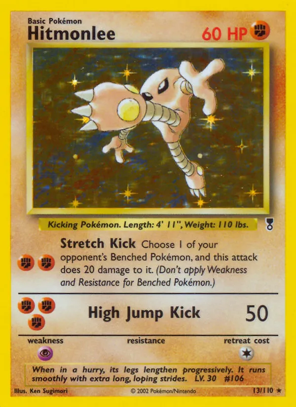 2002 Legendary Collection Hitmonlee Rare Holo #013/110 Rare Holo card image
