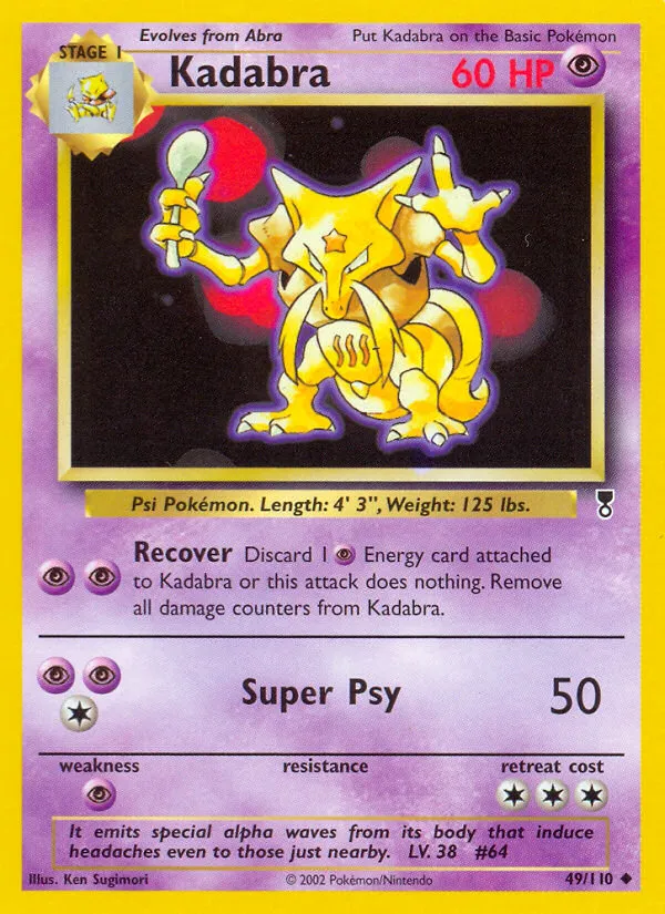 2002 Legendary Collection Kadabra #049/110 Uncommon card image