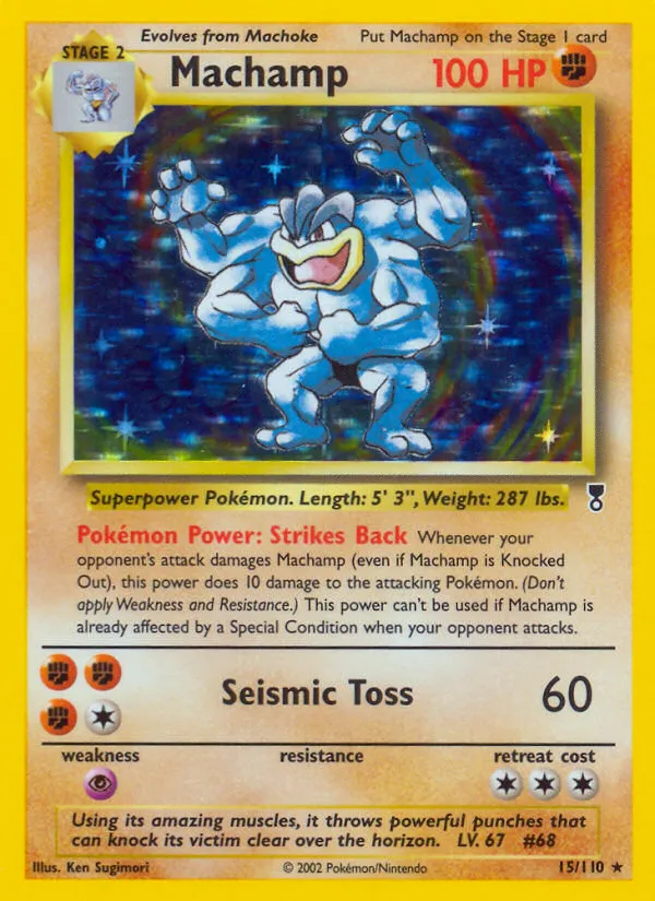 2002 Legendary Collection Machamp Rare Holo #015/110 Rare Holo card image