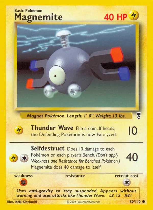 2002 Legendary Collection Magnemite Common #080/110 Common card image