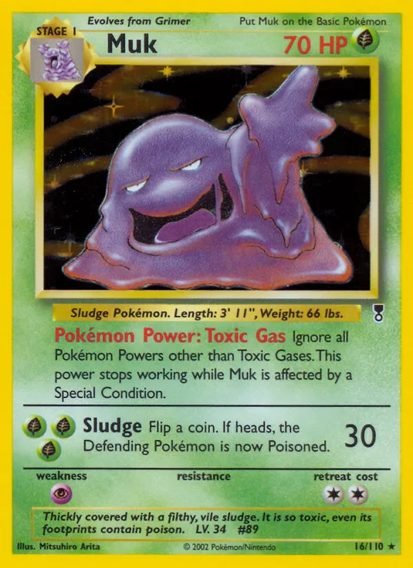 2002 Legendary Collection Muk Rare Holo #016/110 Rare Holo card image